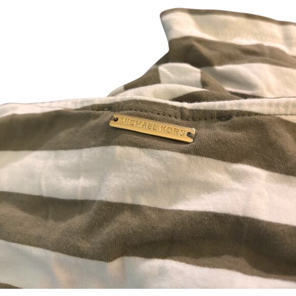 Michael Michael Kors Women’s Size 1X Olive Green Striped Cotton Blend Dress - Picture 5 of 6
